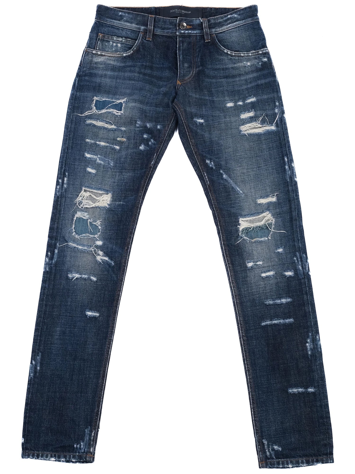 Excellent Dolce Gabbana Blue Distressed Denim Jeans Size XS