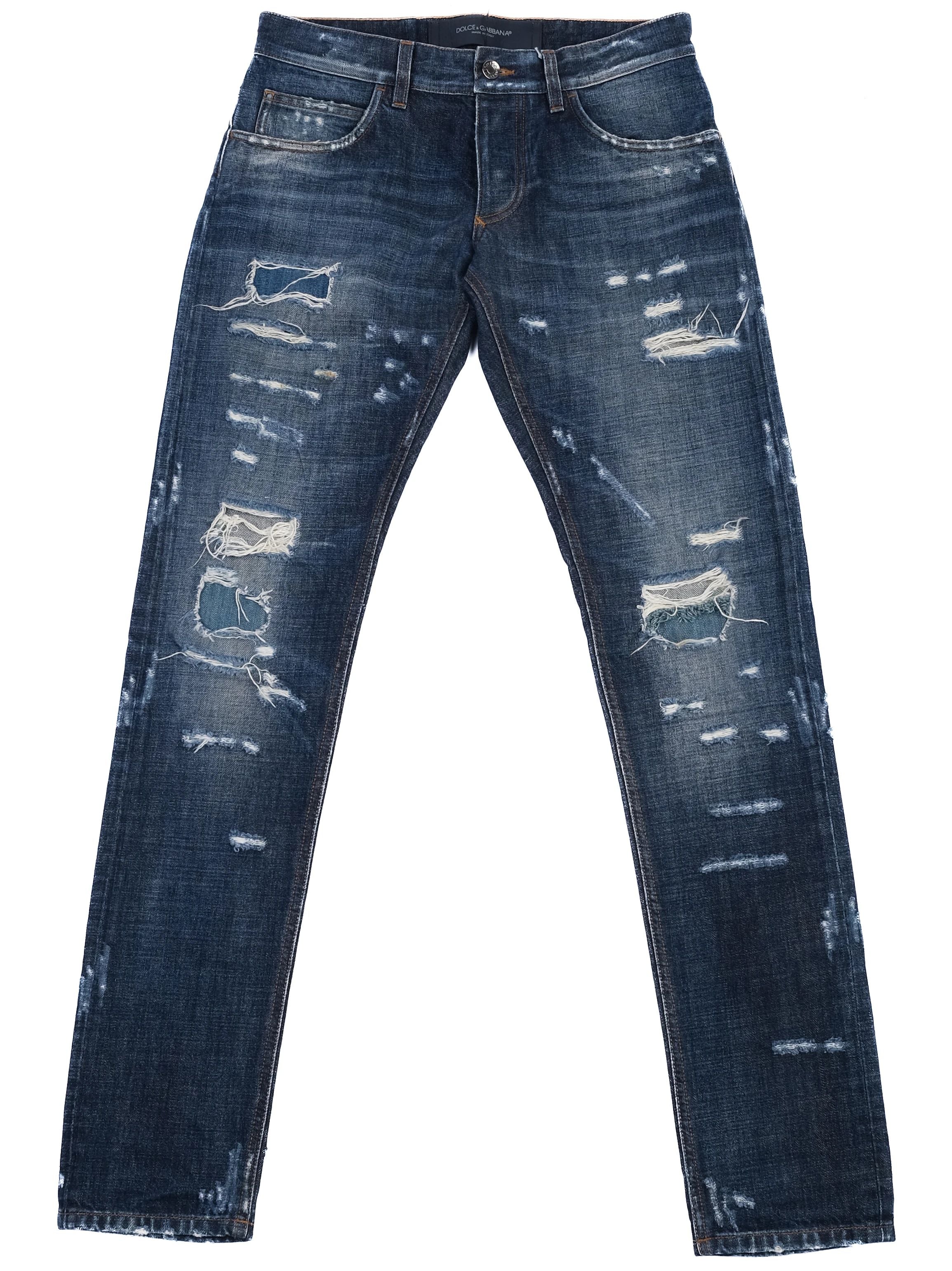 Excellent Dolce Gabbana Blue Distressed Denim Jeans Size XS