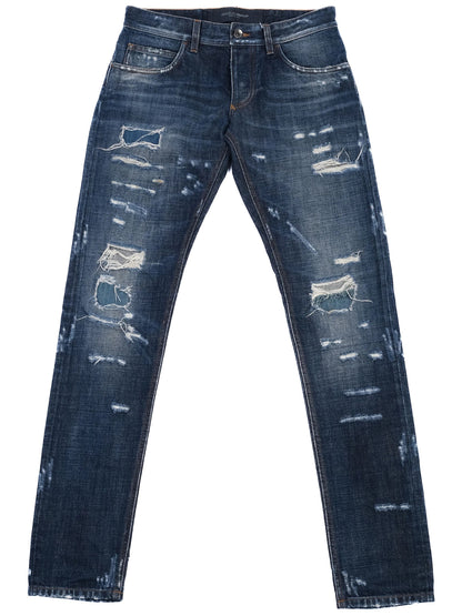 Excellent Dolce Gabbana Blue Distressed Denim Jeans Size XS