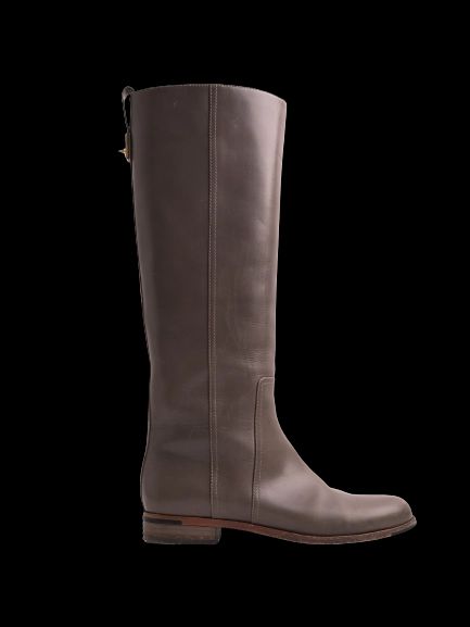 Good Fendi Gray Leather Riding Boots for Women