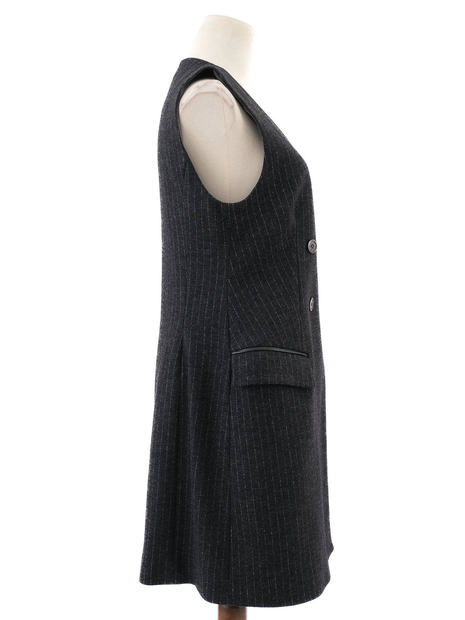 Excellent Beatrice B. Gray Wool Sleeveless Dress Size L