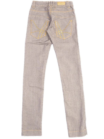 Excellent Pinko Gray Cotton Jeans Size S with Unique Pocket Design