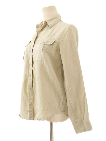 Excellent Ralph Lauren Green Linen Button-Up Shirt Size XS