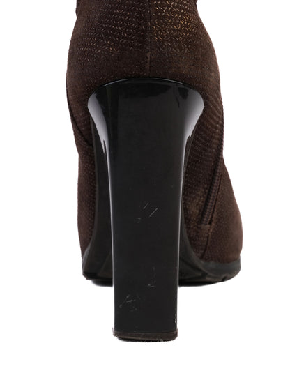 Excellent Renzoni Orange Leather Knee-High Boots Size 38