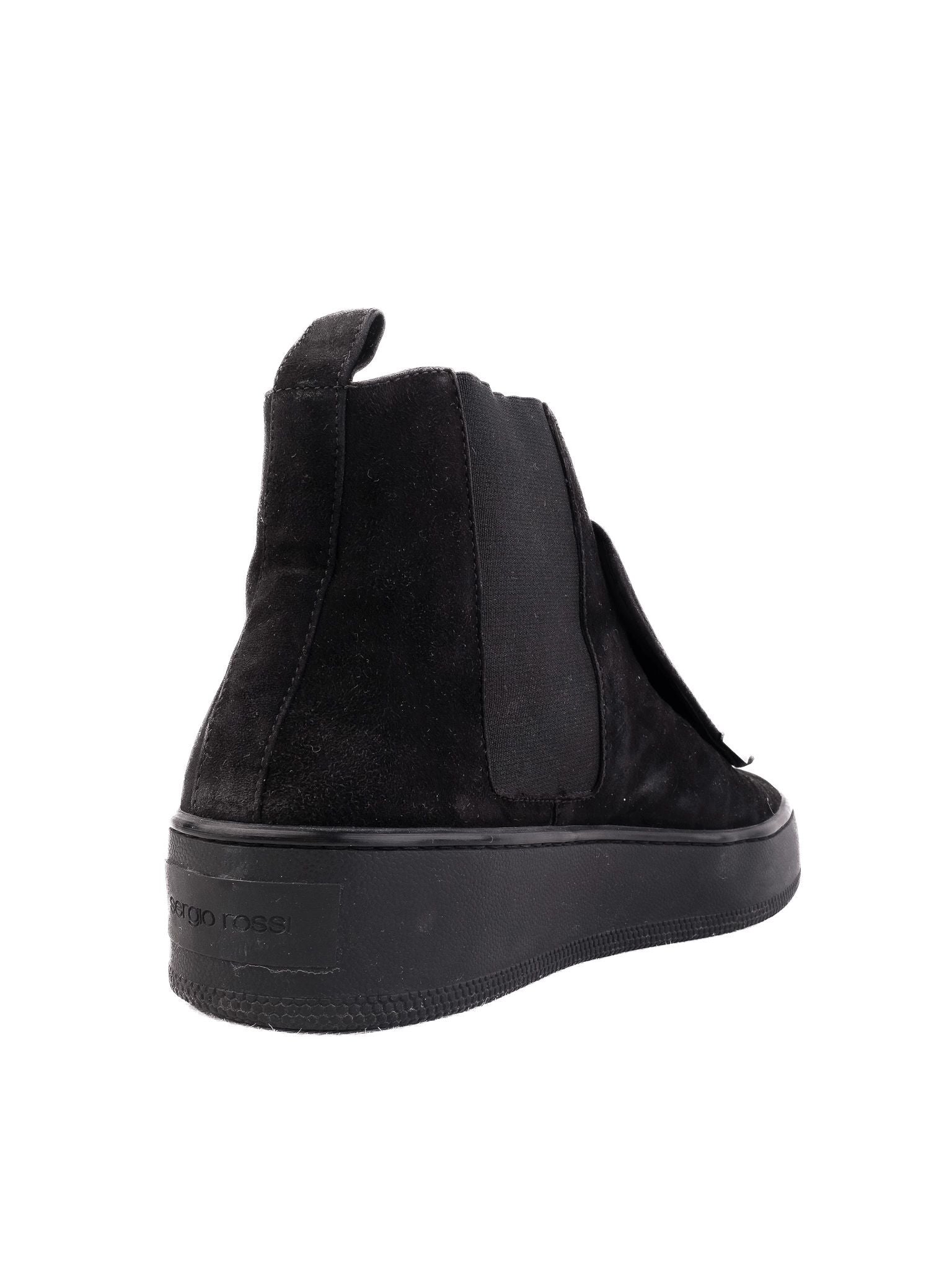 Good Sergio Rossi Black Suede Ankle Boots Size 36 with Metallic Detail