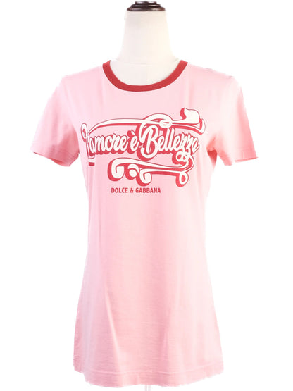 Excellent Dolce Gabbana Pink Cotton T-Shirt LÕamore � Bellezza
