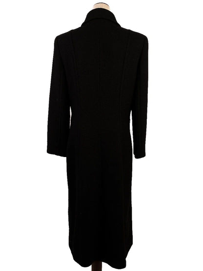 Excellent Escada Black Long Coat Viscose Women&