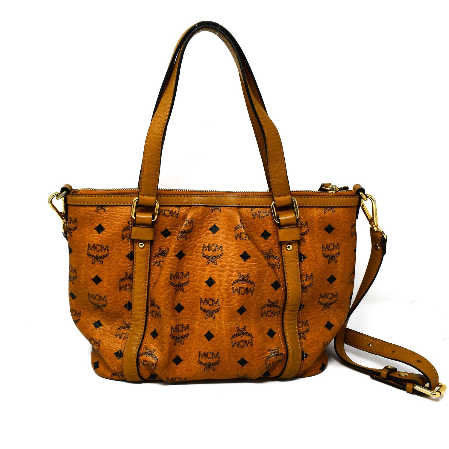 MCM Shoulder Bag Camel Cognac