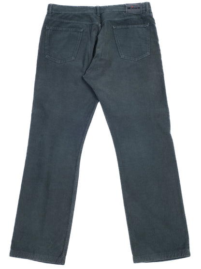 Excellent Kiton Green Cotton Pants Size XL - Textured Fabric