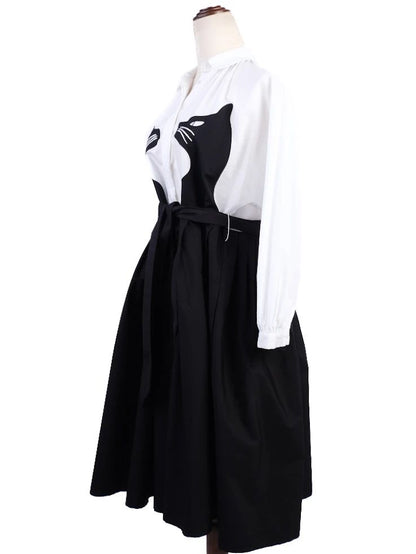 Excellent Weekend MaxMara Black White Dress Size S Cotton Blend