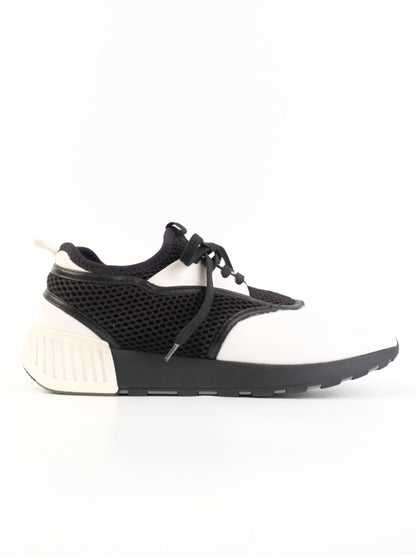 Excellent Sergio Rossi Sneakers Black and White Leather Size 39