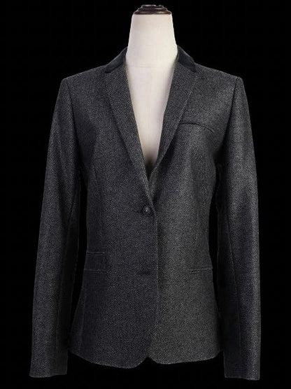 Excellent Zadig&amp;Voltaire Gray Wool Blazer with Black Collar Size N/A