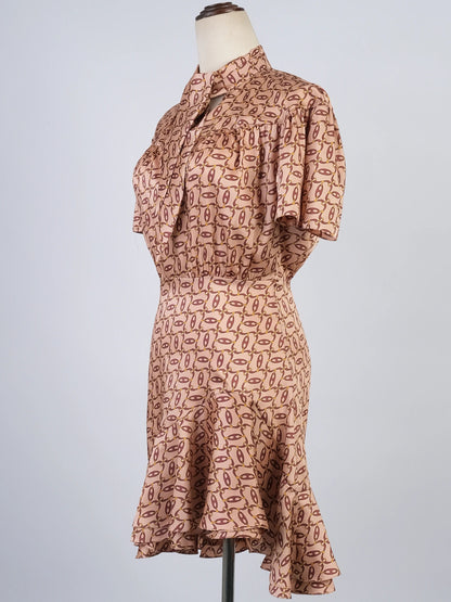 Excellent Sandro XS Dress Combined Abstract Pattern Polyester
