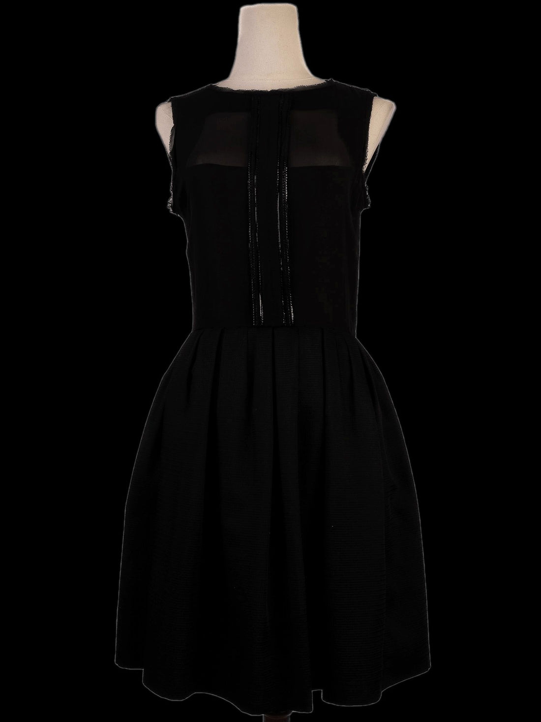 Excellent Schumacher Black Silk Sleeveless Dress Size XS