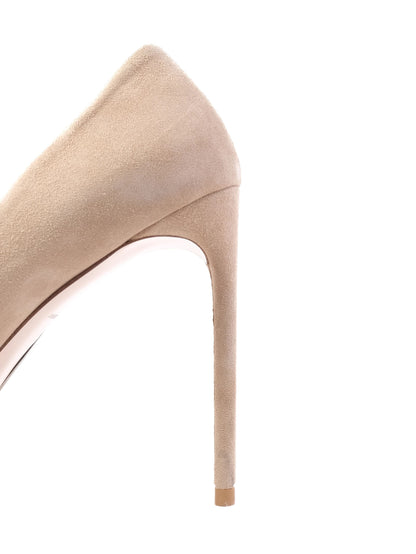 Excellent Miu Miu White Leather High-Heeled Pumps Size 41.5
