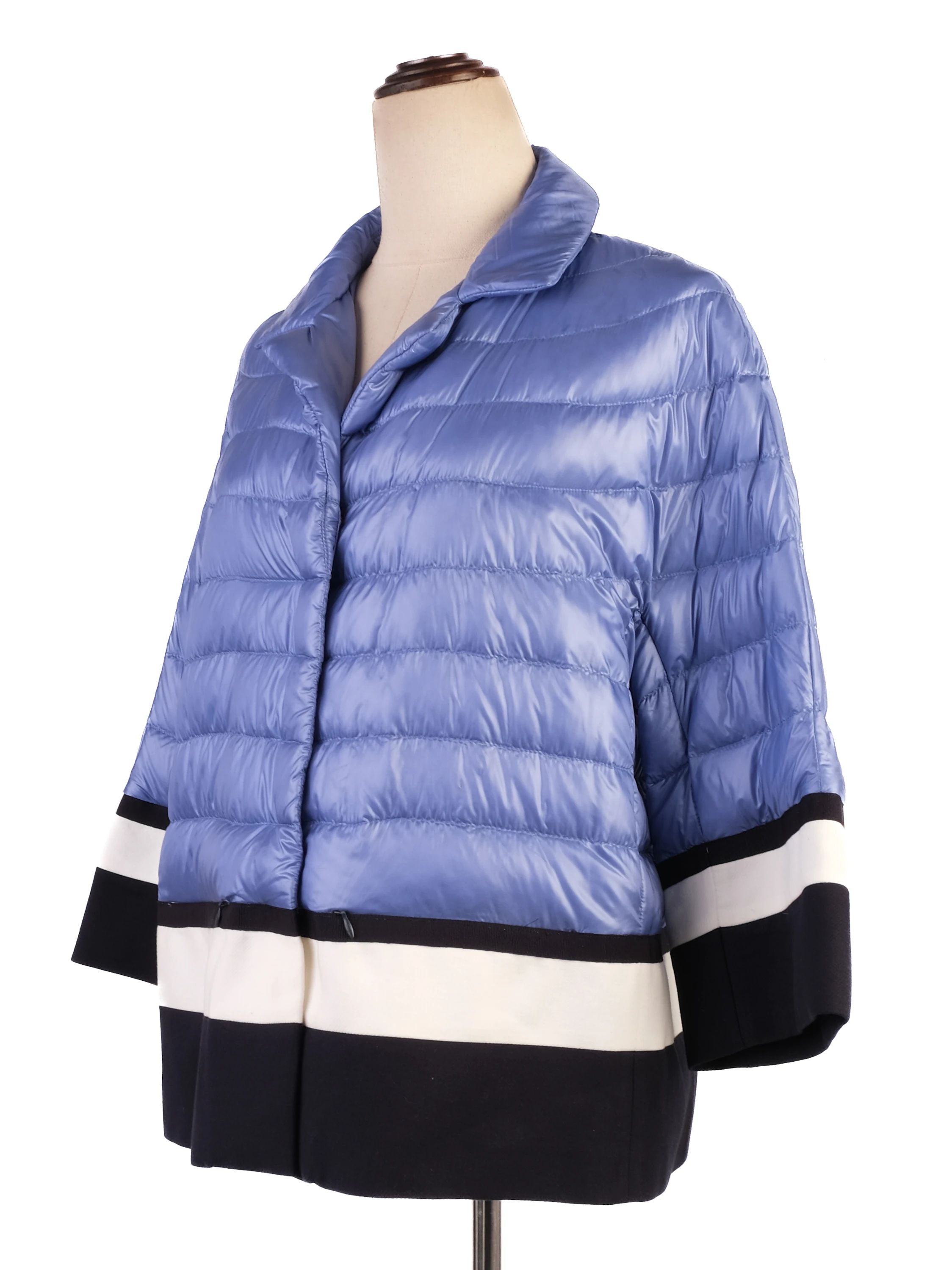Excellent Herno Blue Puffer Jacket Women Size L Nylon