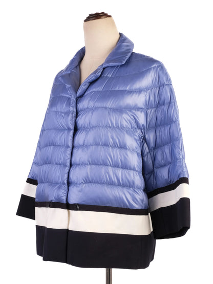 Excellent Herno Blue Puffer Jacket Women Size L Nylon