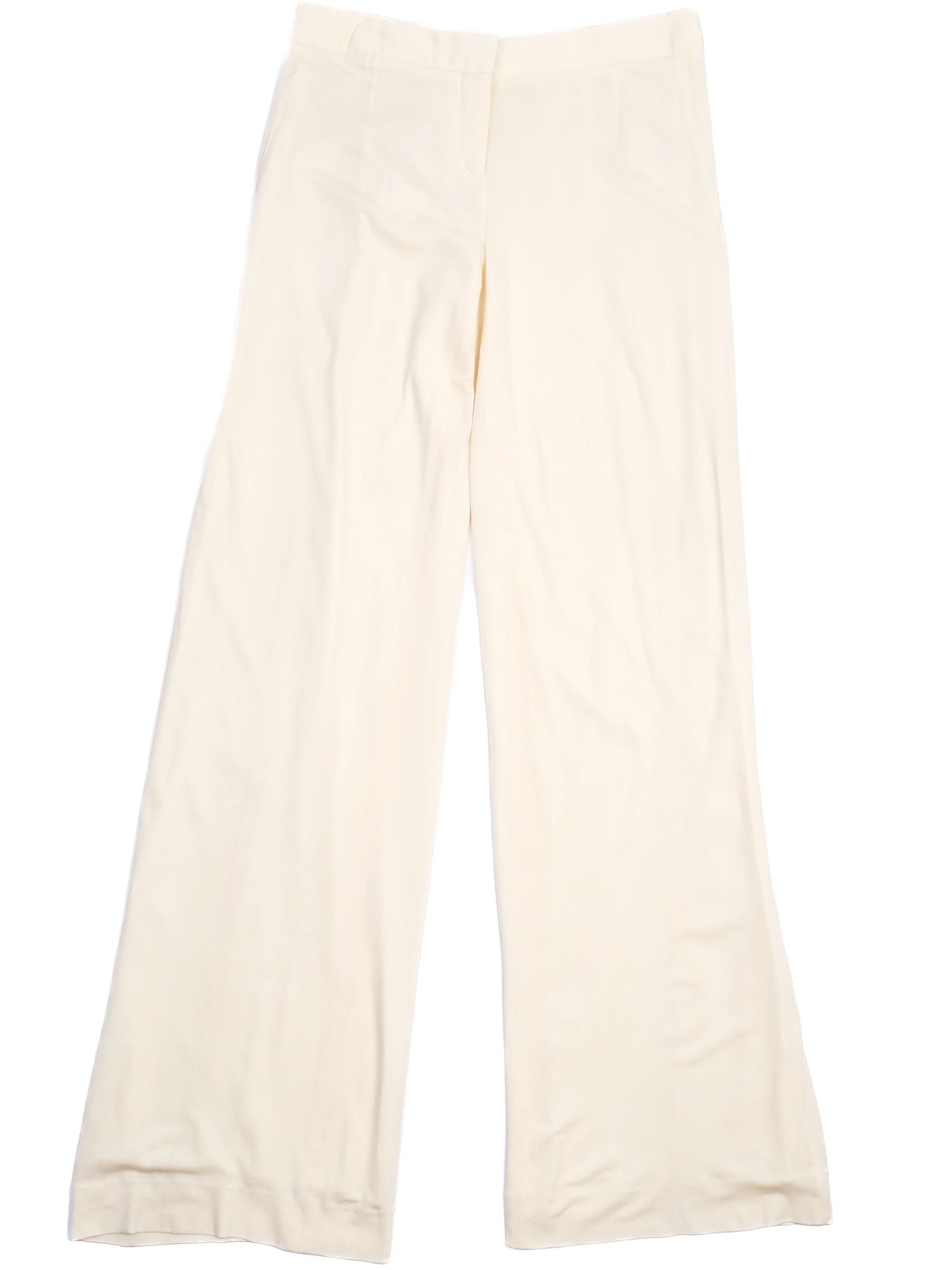 Excellent Alberta Ferretti White Wide-Leg Pants Size S Viscose