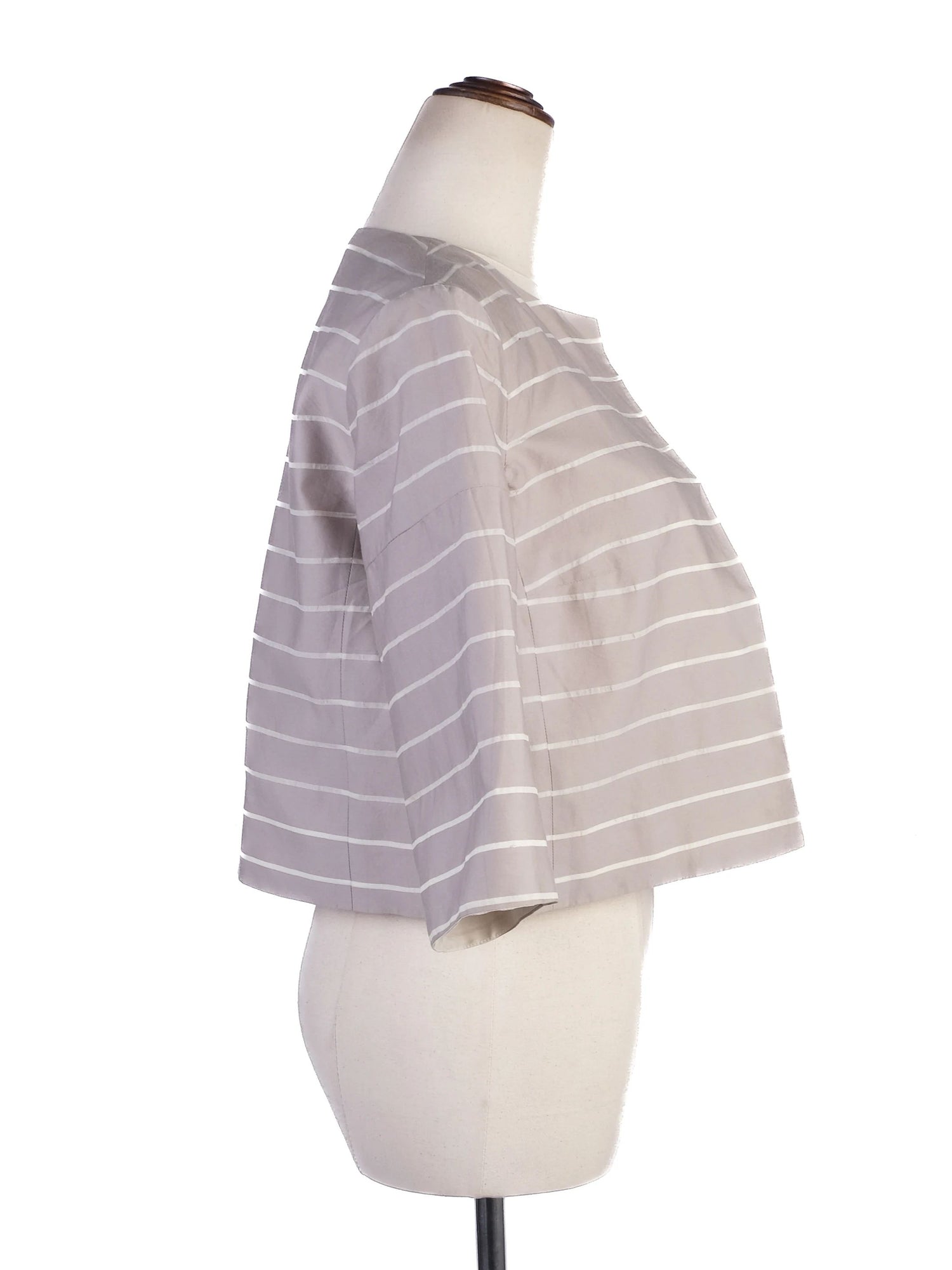 Excellent Weekend MaxMara Gray Silk Cropped Jacket Size S