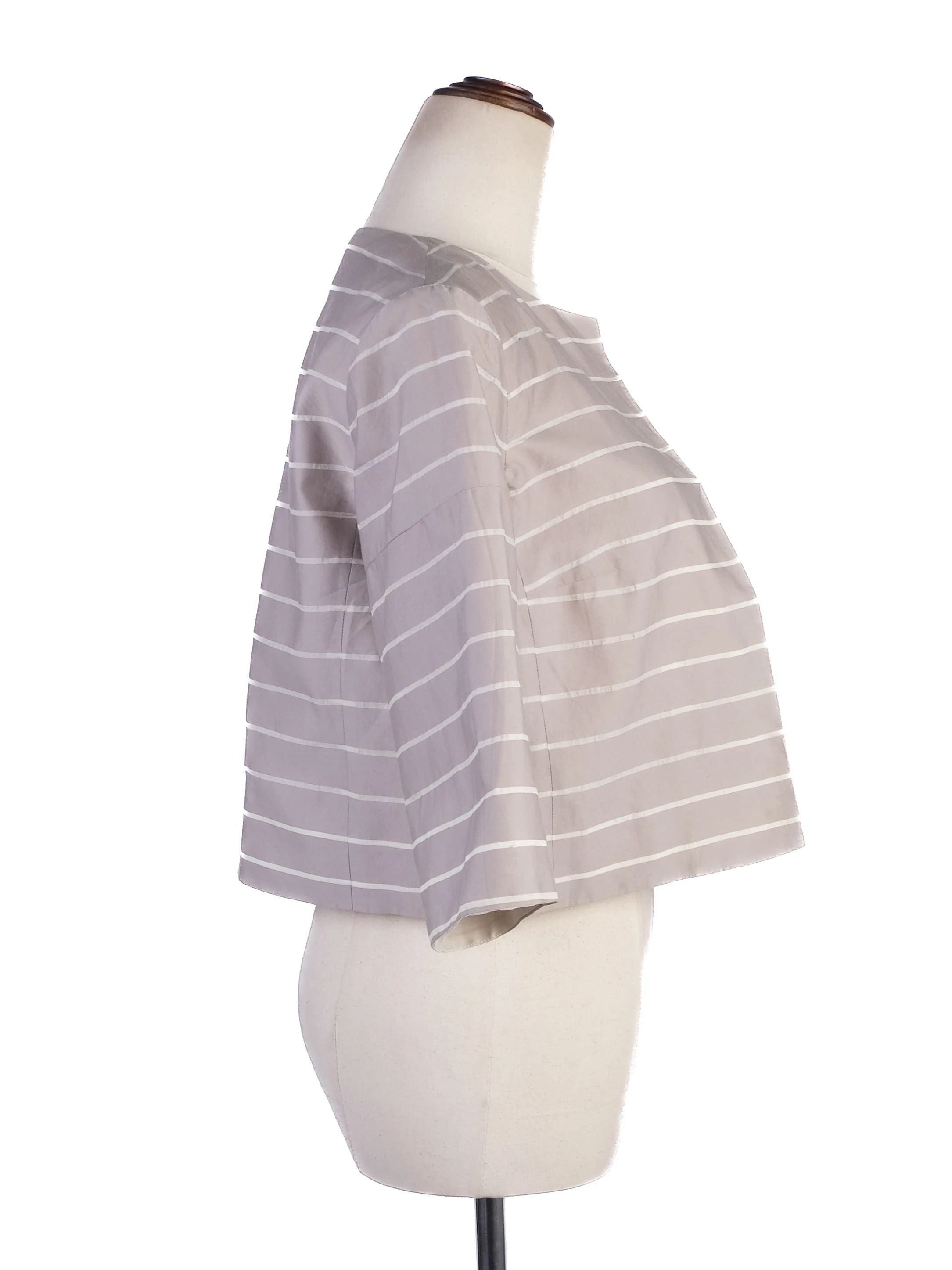 Excellent Weekend MaxMara Gray Silk Cropped Jacket Size S