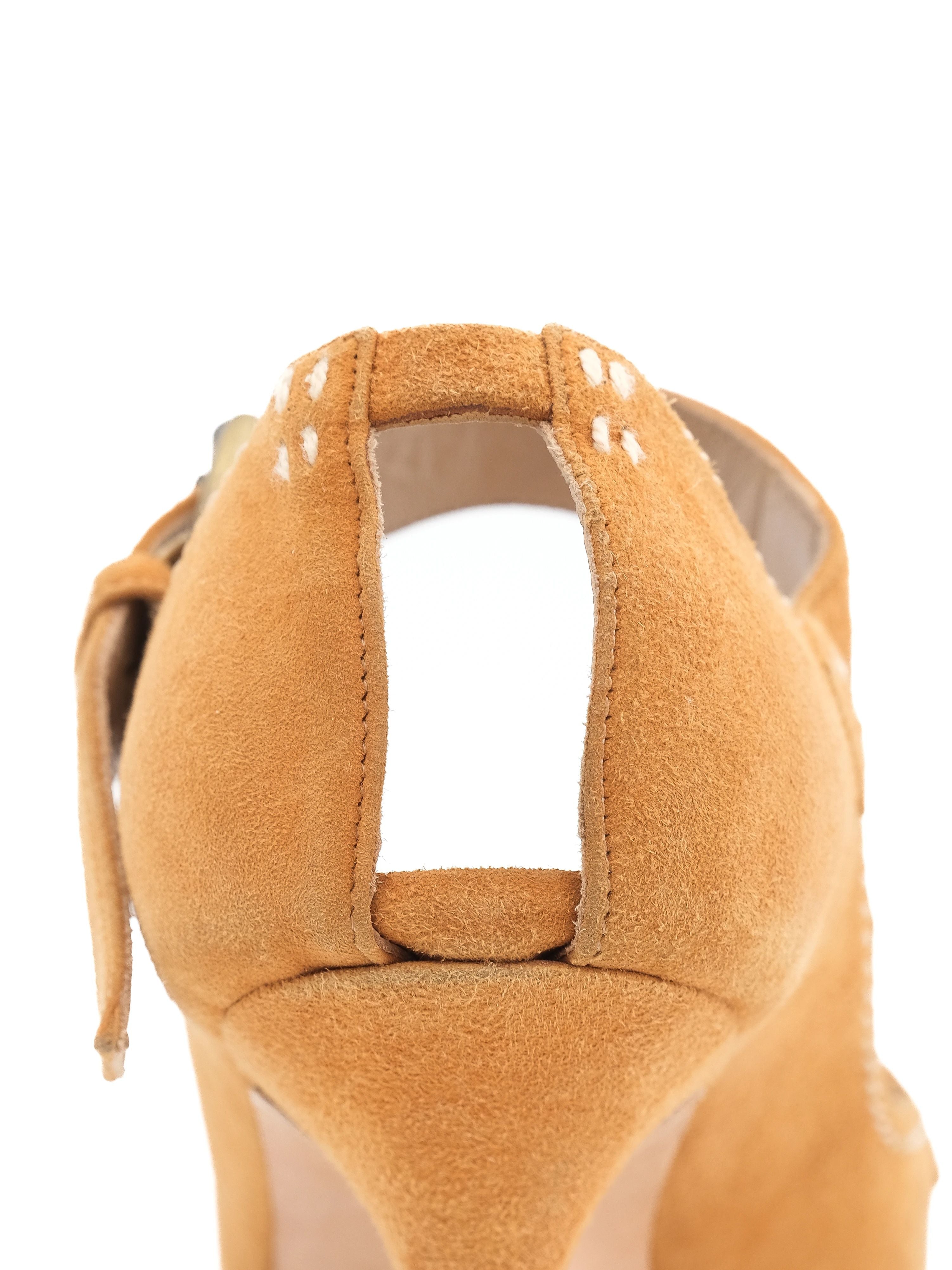 Excellent Manolo Blahnik Orange Leather High Heels Size 36