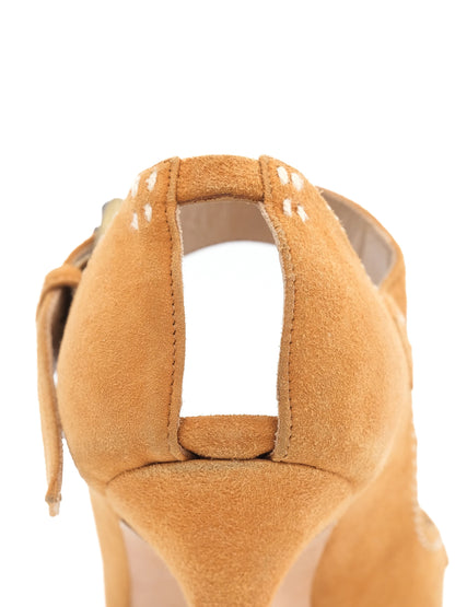 Excellent Manolo Blahnik Orange Leather High Heels Size 36