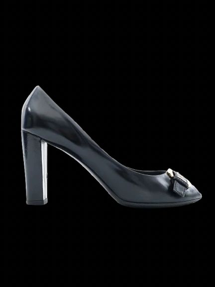 Excellent Louis Vuitton Black Leather High-Heeled Shoes Peep-Toe