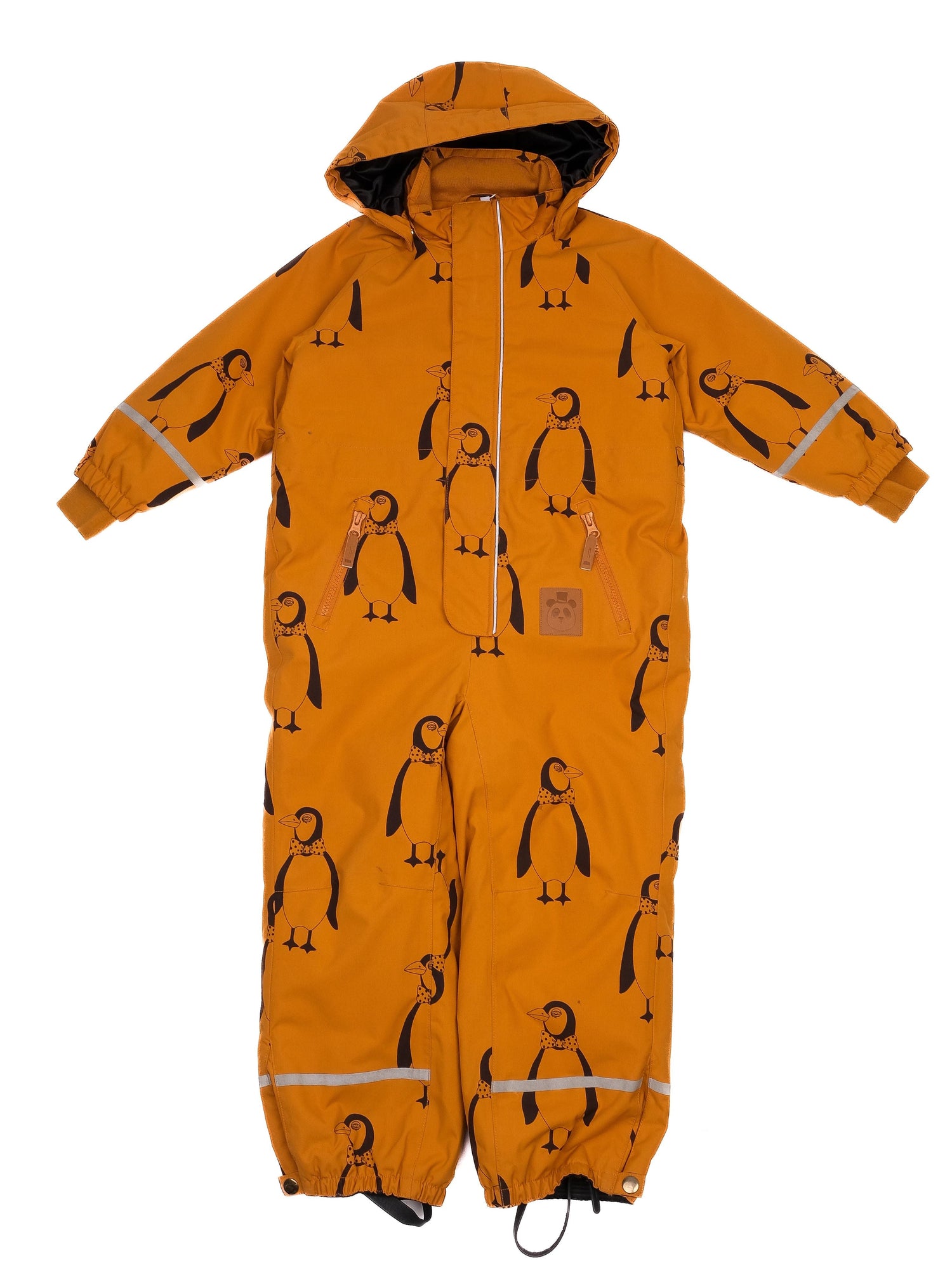 Excellent Mini Rodini Orange Penguins Kids Snowsuit with Hood