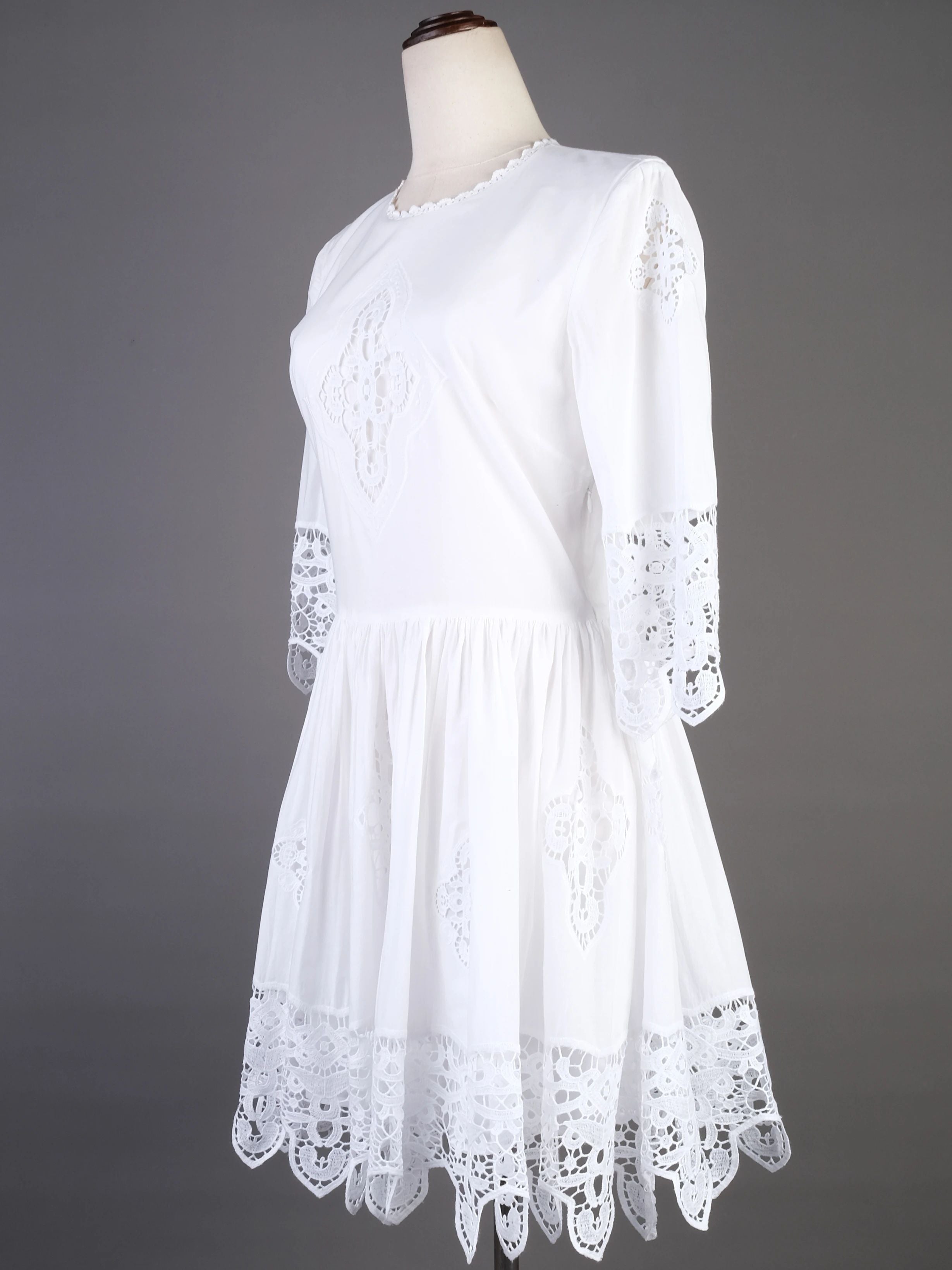 Excellent By Malene Birger White Cotton Lace Dress Size XS