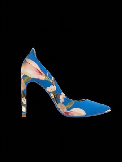 Ted Baker Floral High-Heeled Shoes Blue Stiletto Size 38 Excellent Condition