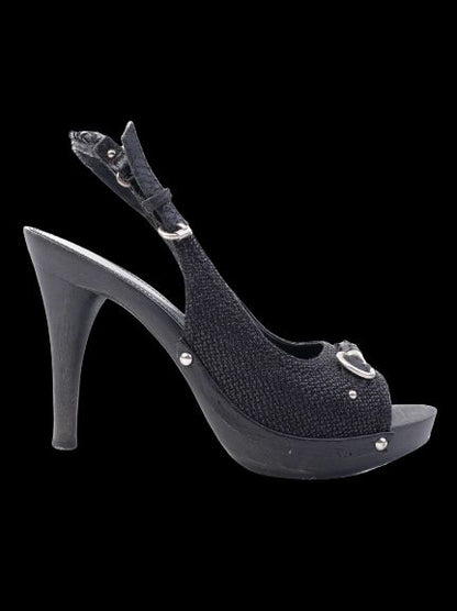 Perfect Dior Black Leather High-Heeled Sandals Size 38