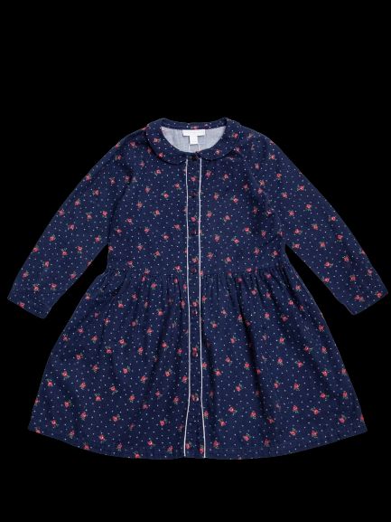 Good The White Company Blue Cotton Dress Size 5 Floral Pattern