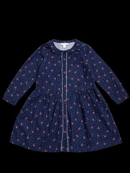 Good The White Company Blue Cotton Dress Size 5 Floral Pattern