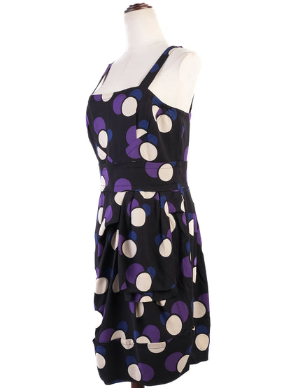 Excellent Marc Jacobs Silk Sleeveless Dress Size M Polka Dots