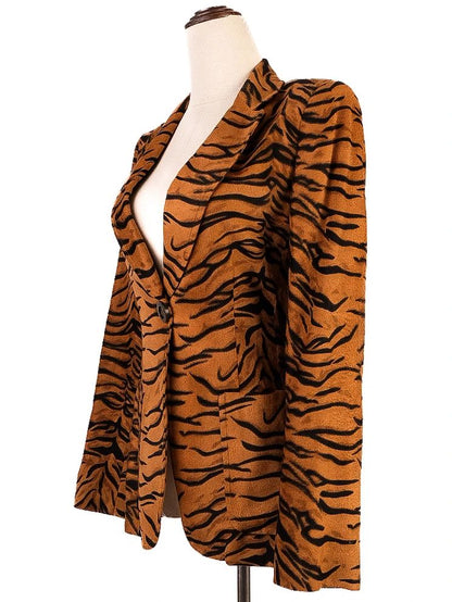 Excellent Moschino Blazer Tiger Stripe Viscose Long Sleeve