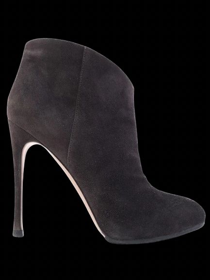 GIANVITO ROSSI Black Leather High-Heeled Ankle Boot Size 38 Excellent