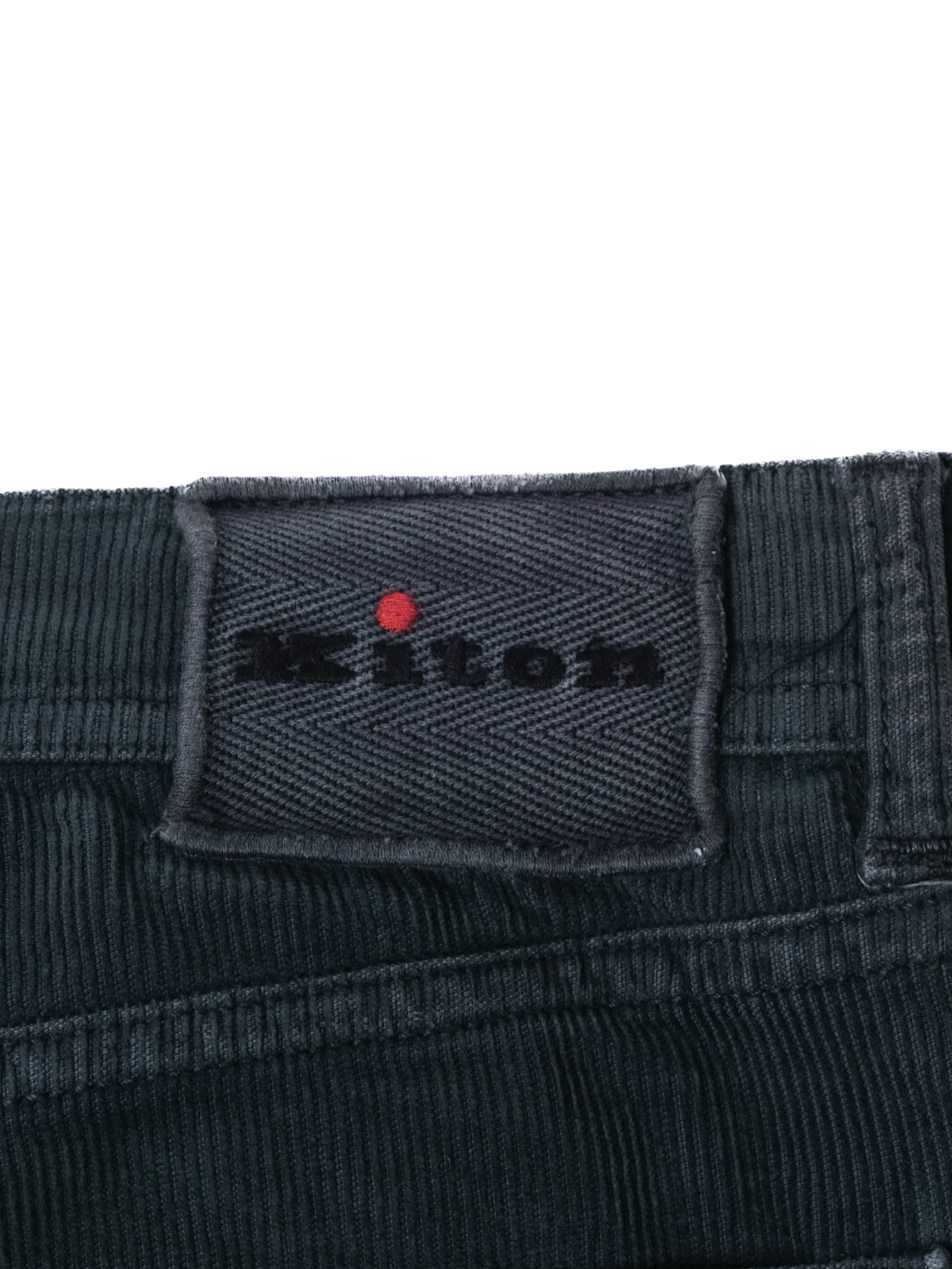 Excellent Kiton Green Cotton Pants Size XL - Textured Fabric
