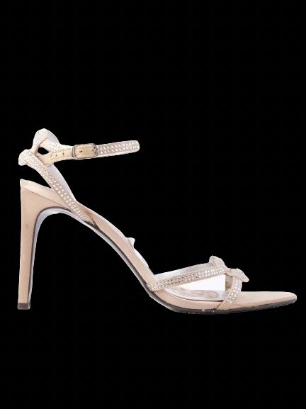 Good Ralph Lauren White Leather High-Heeled Sandals Size 39