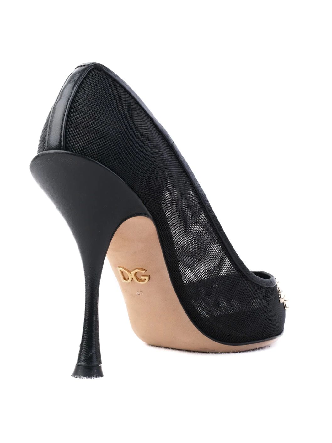 Excellent Dolce Gabbana Black High Heeled Shoes with Embellishments