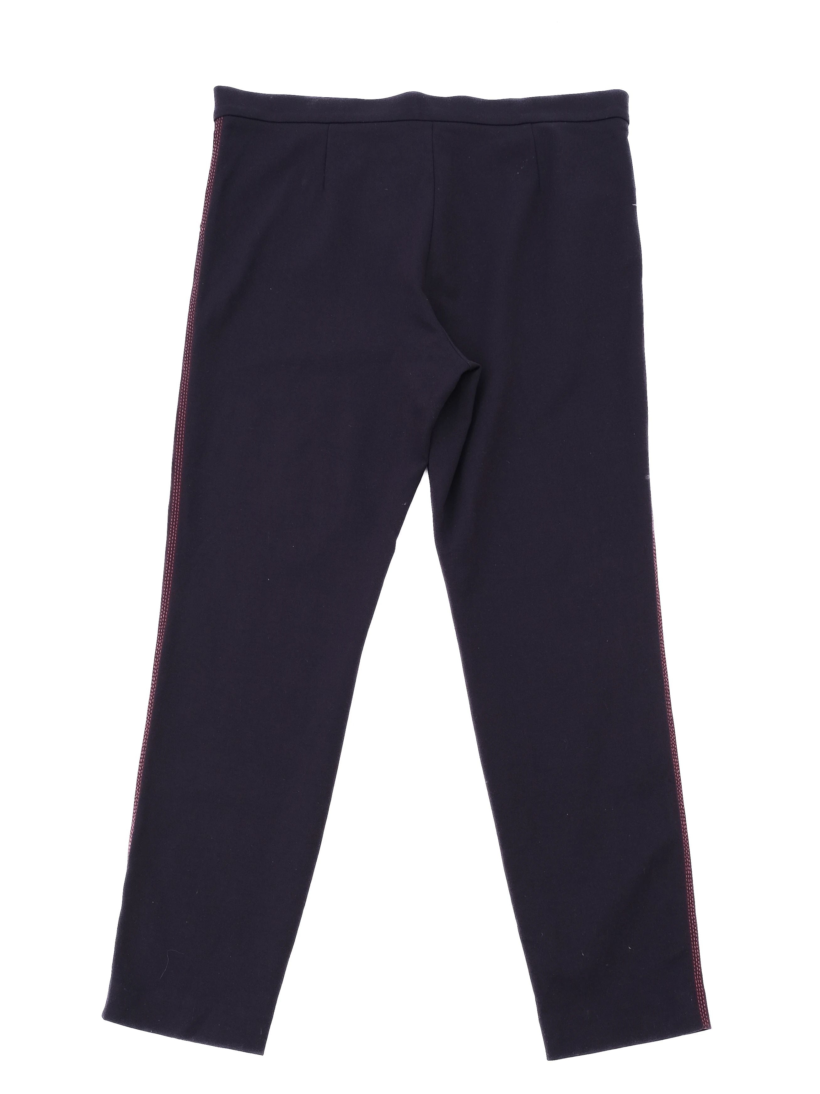 Excellent Escada Sport Blue Viscose Pants with Red Side Stripes XL