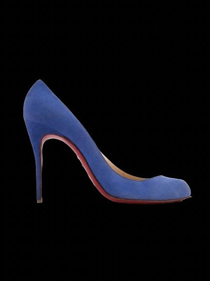 Christian Louboutin Blue Leather Stiletto Pumps Size 38.5 Excellent