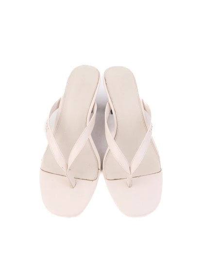 Excellent Kendall+Kylie White Leather Heeled Sandals with Geometric Block Heel