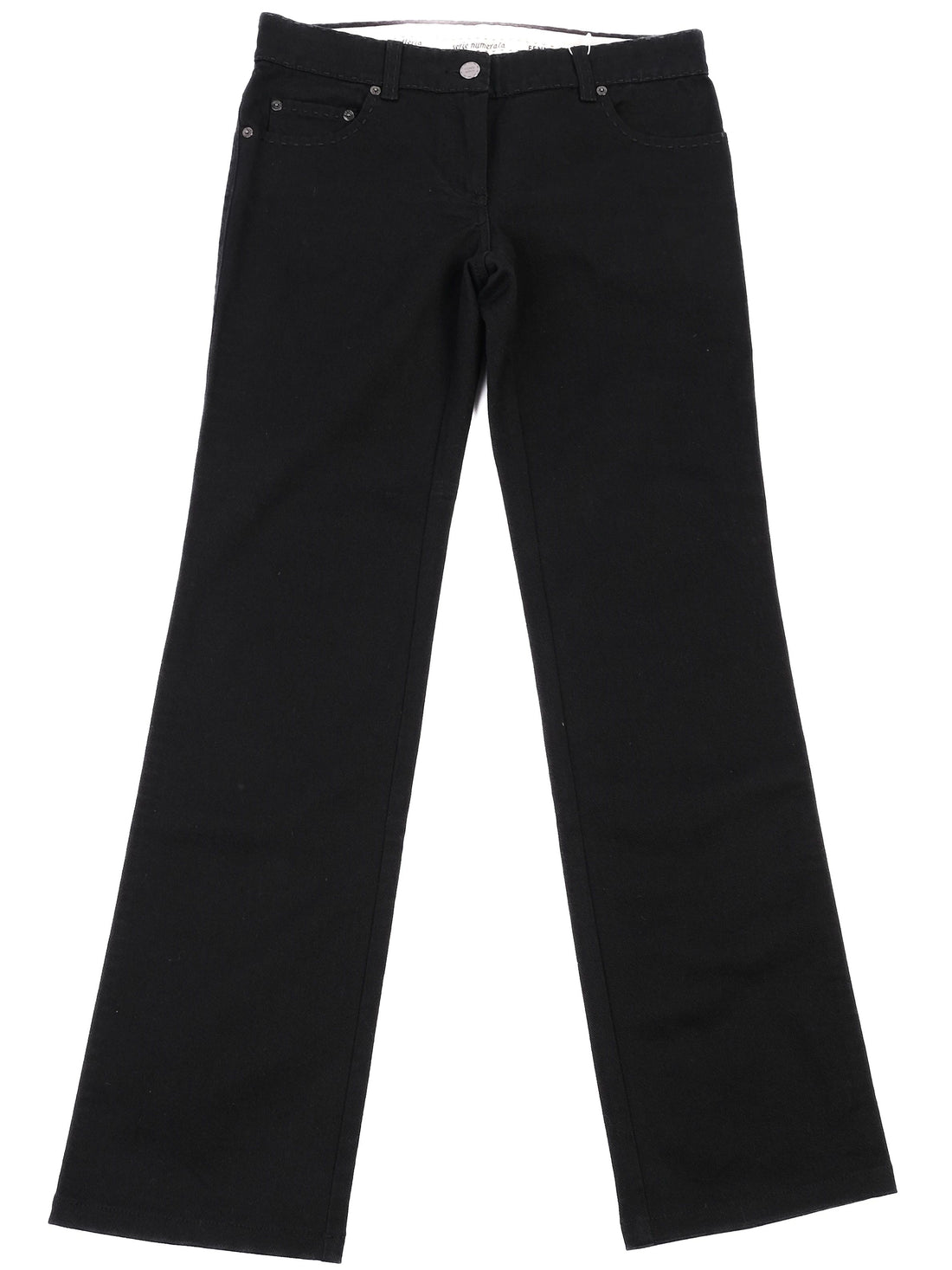 Excellent Fendi Black Pants Size M with Selleria Button & Stitch Detail