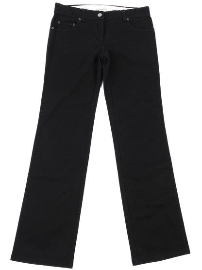 Excellent Fendi Black Pants Size M with Selleria Button &amp; Stitch Detail