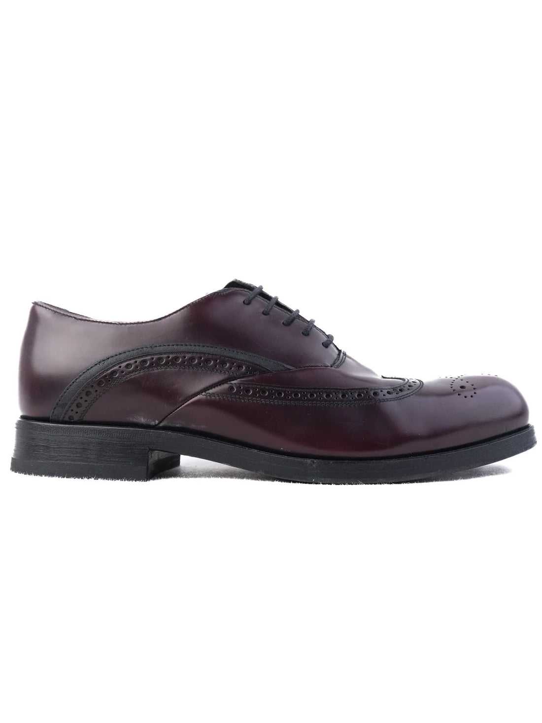 Excellent Prada Black Leather Brogue Shoes Size 40.5 for Men