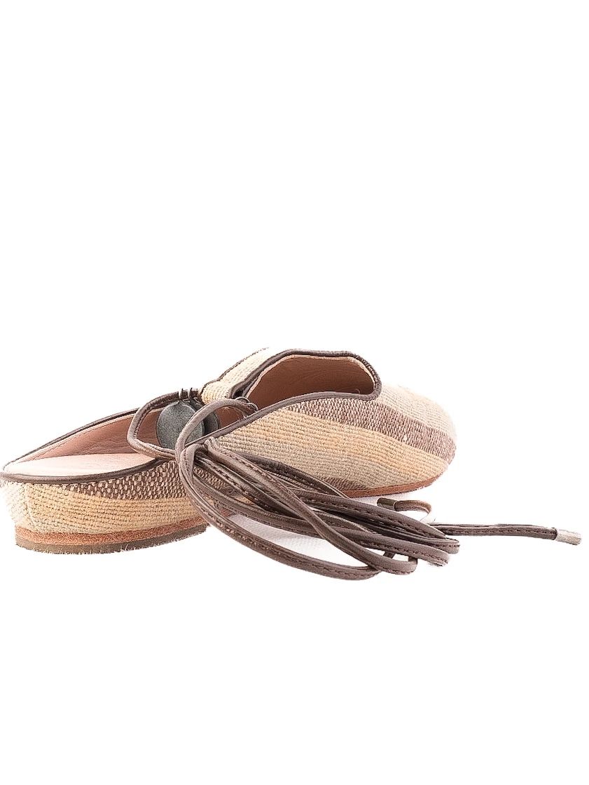 Weekend MaxMara Excellent Condition Striped Fabric Flat Shoes