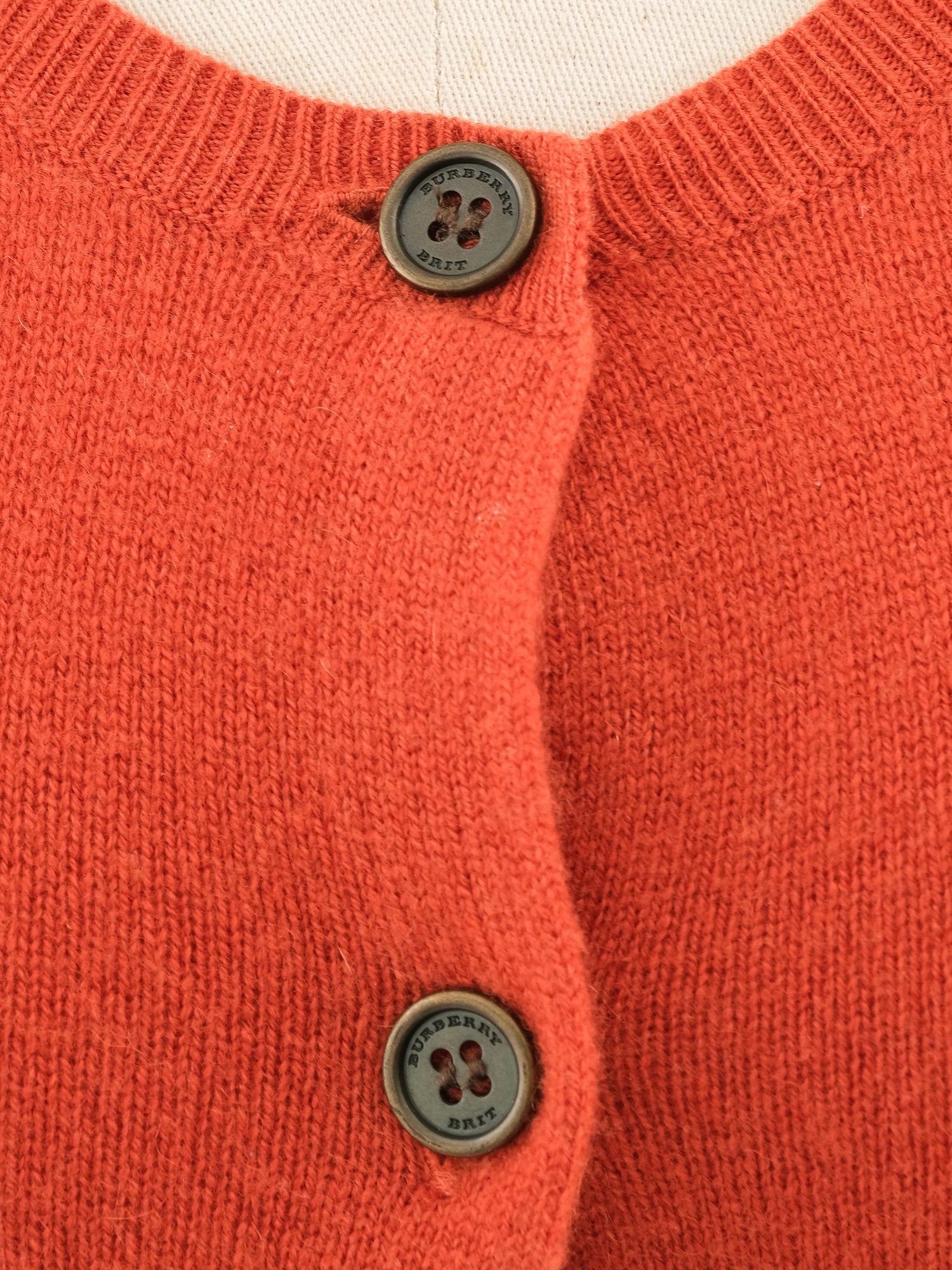 Excellent Burberry Orange Cashmere Cardigan Sweater Size XS