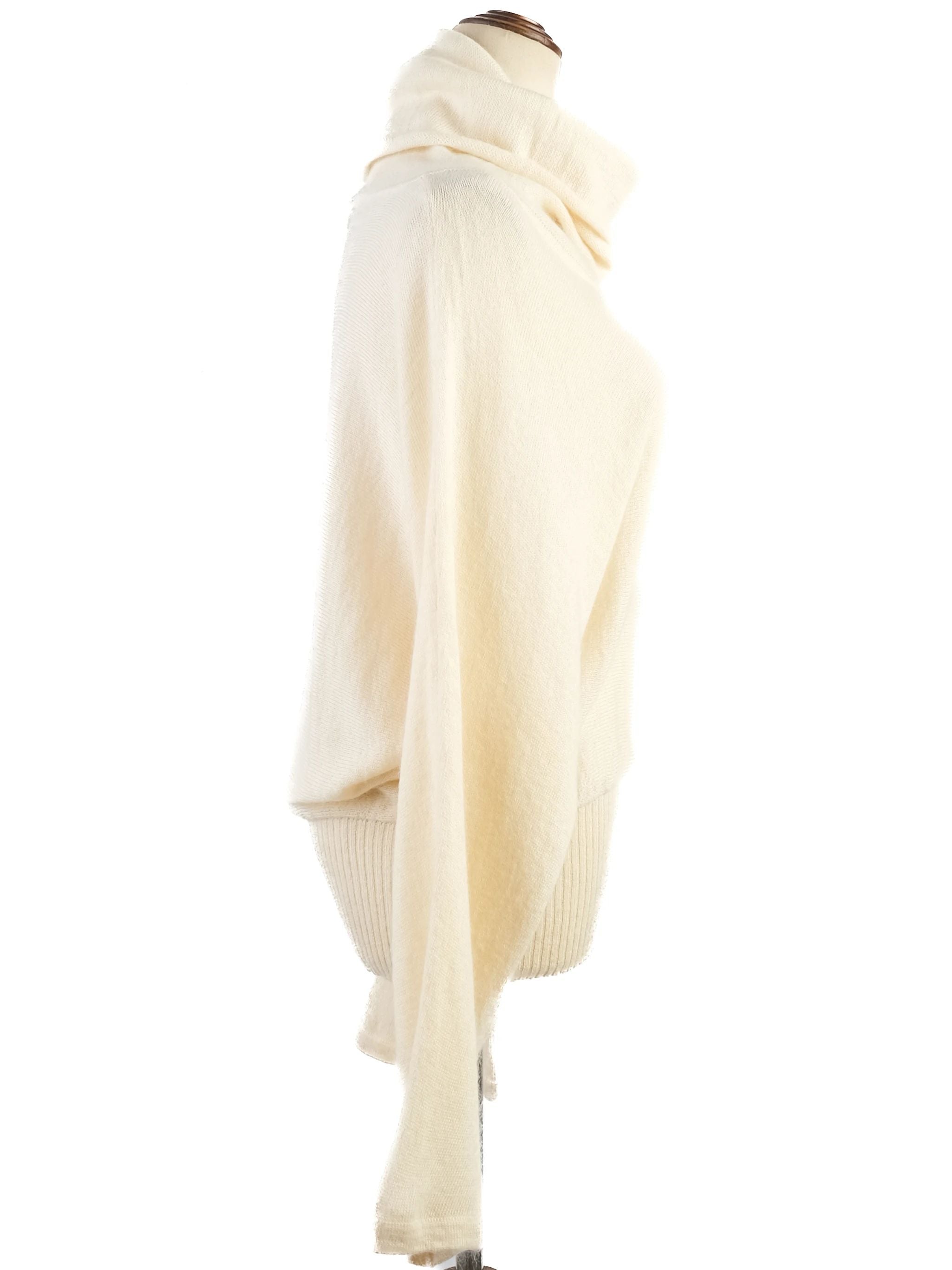 Luisa Spagnoli Excellent White Wool Turtleneck Sweater Size S