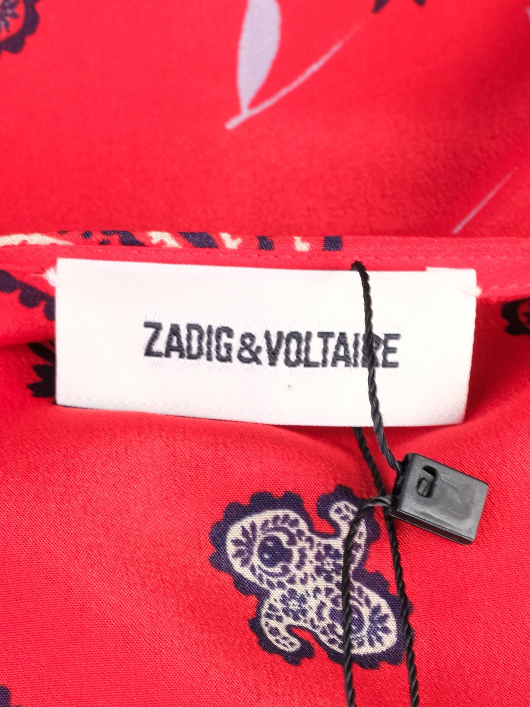 Excellent Zadig&amp;Voltaire Red Floral Silk Dress Size S