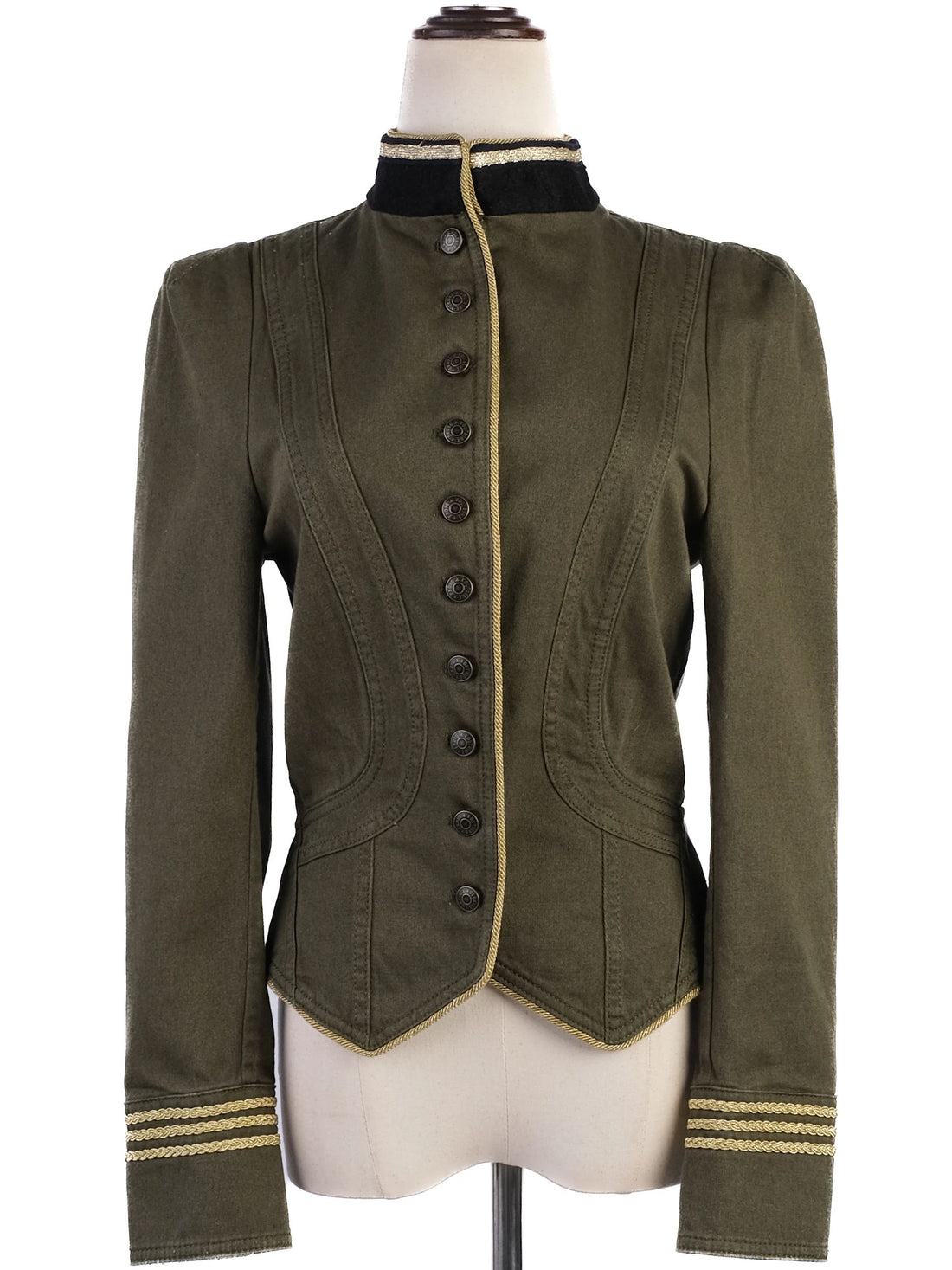 Excellent Zadig&amp;Voltaire Olive Green Military-Style Jacket Size S
